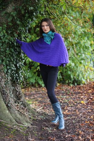 Rib Float Poncho Style Jumper RIBJMP1-2 Linda Wilson Knitwear Irish Designer Limerick