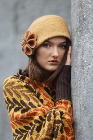 Retro Flower Hat HAT26-1 Linda Wilson Knitwear Irish Designer Limerick