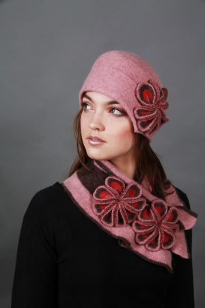 Retro Flower Hat HAT26-5 Linda Wilson Knitwear Irish Designer Limerick