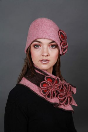 Retro Flower Hat HAT26-6 Linda Wilson Knitwear Irish Designer Limerick