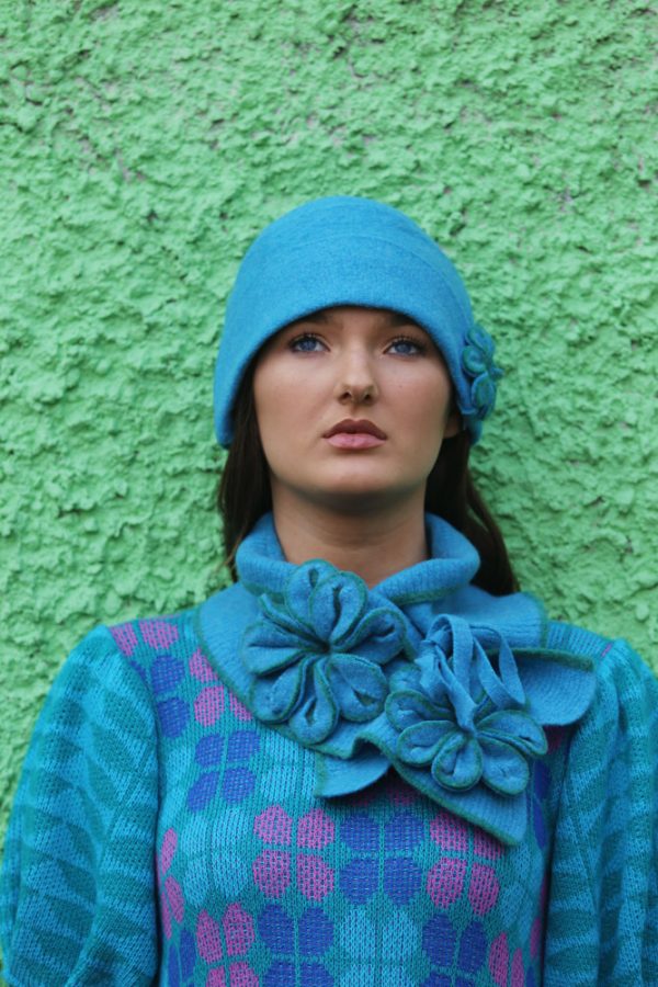 20's Blossom Hat 3 Linda Wilson Irish Knitwear Designer Limerick