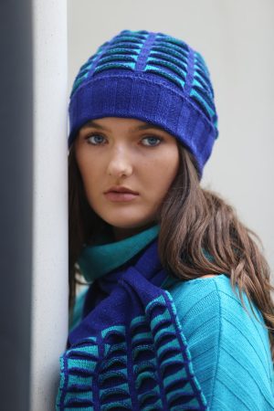 Beanie Ribbed Pocket Hat 1 Linda Wilson Irish Knitwear Designer Limerick