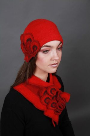 Petal Textured Hat HAT24-1 Linda Wilson Irish Knitwear Designer